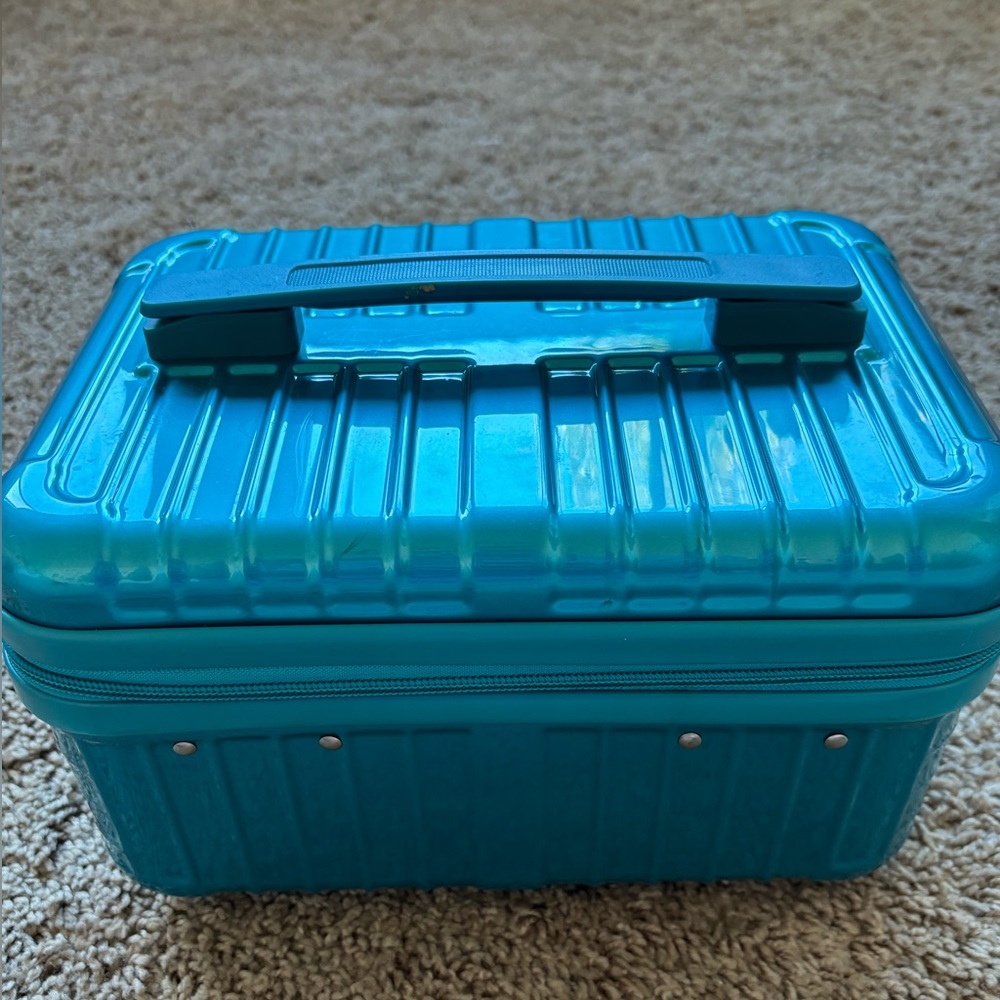 Caboodles style makeup case teal zipper caboodle